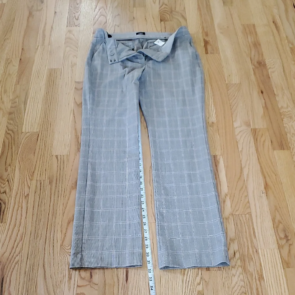 Express Light Gray Checkered Women's Trousers